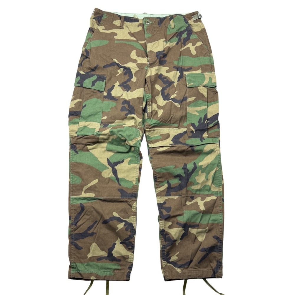 Propper US Military Woodland Camo BDU Cargo Pants Mens Medium Short (34x30) Vtg